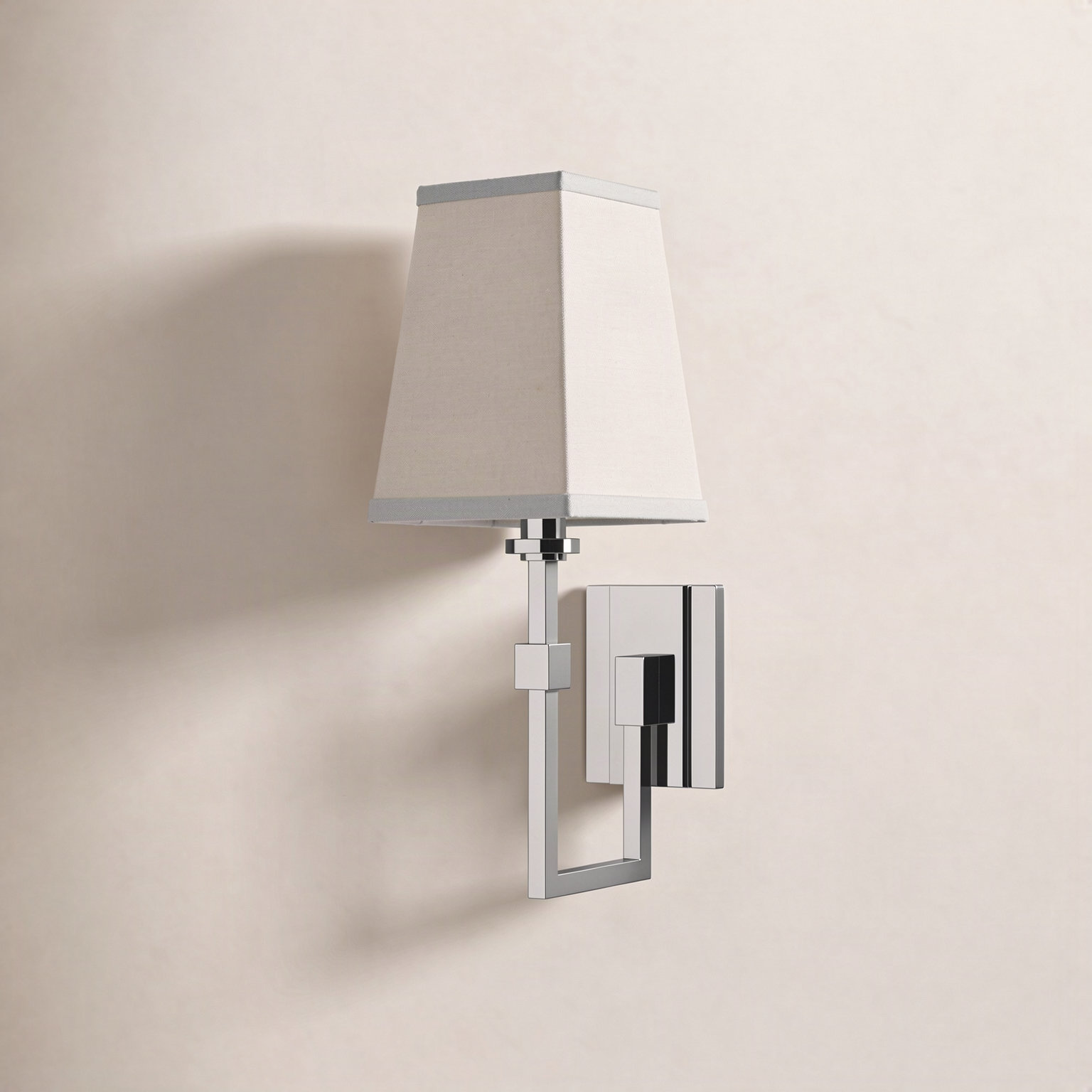 Camino Single Light Steel Dimmable Armed Sconce, Polished Nickel