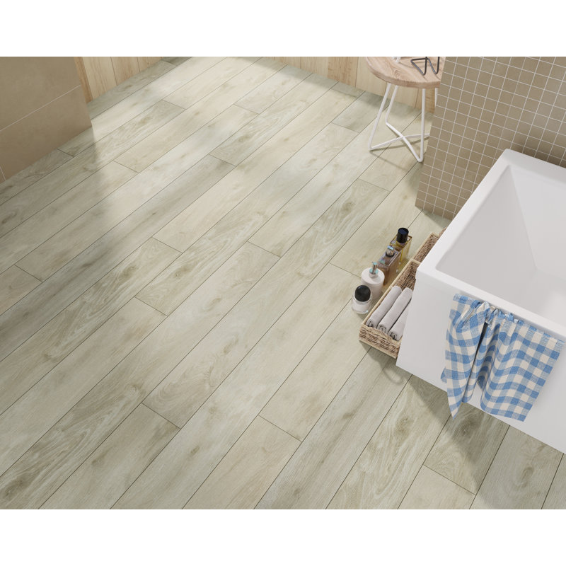 7" x 60" x 6mm Oak Click Lock SPC Luxury Vinyl Plank, Mirage Ivory