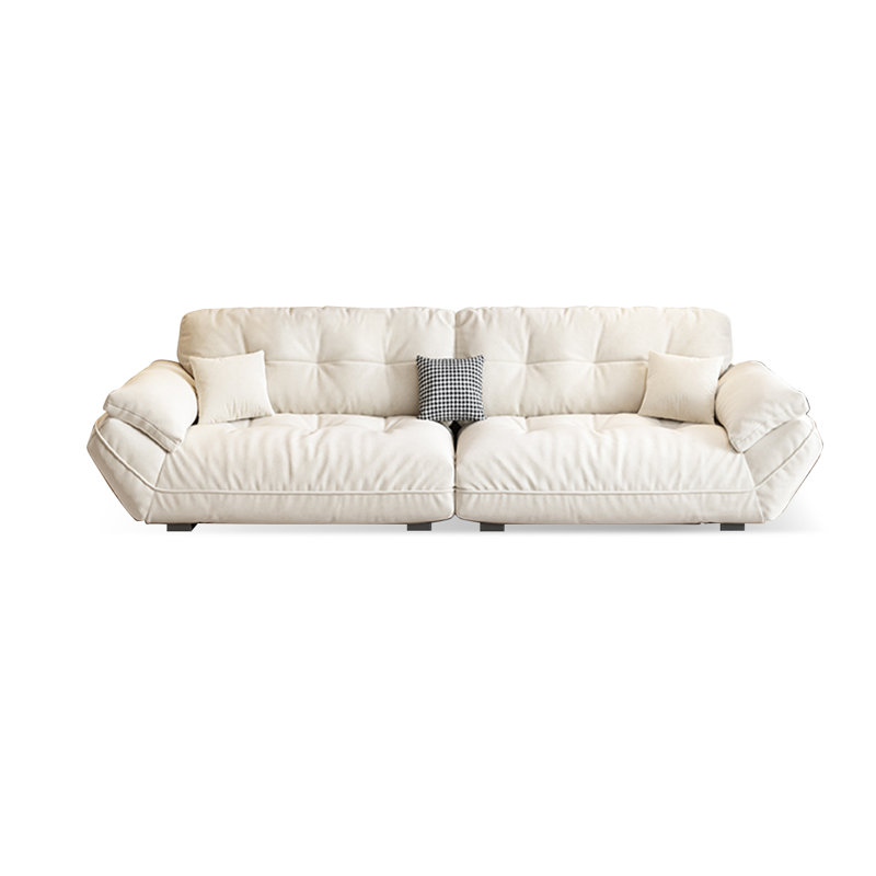 Creamy white Polyester Modular Sofa, 31.5" H x 94.49" W x 39.37" D, 3
