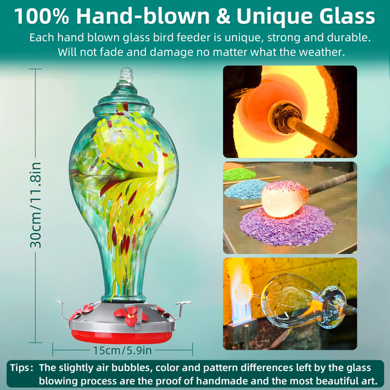 Mangeoire autoportante en verre pour colibris