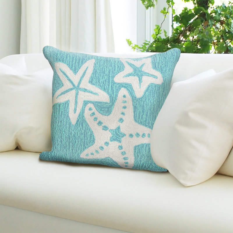  Outdoor Square Pillow Cover & Insert, Blue