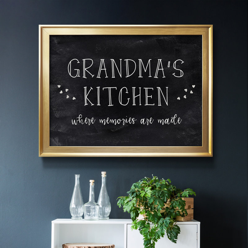 Toile encadrée de qualité supérieure de Grandma's Kitchen - prête à être accrochée, Or, H 18,5 po x l 24,5 po x P 1 po