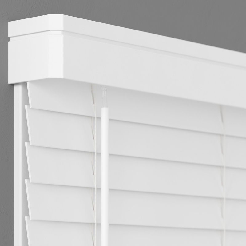 Abiba Room Darkening 2-inch Contemporary Faux Wood Horizontal/Venetian Blinds, White, 67"W x 72"L