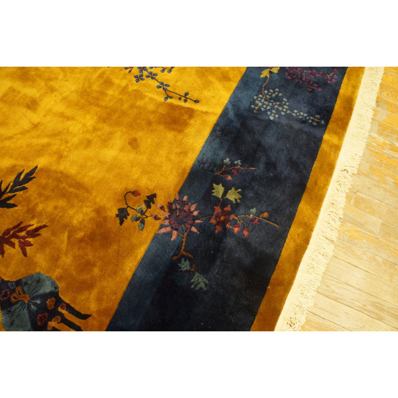 Antique Wool - Manchester Yellow / Gold Orange Hand Knotted Pile Rug