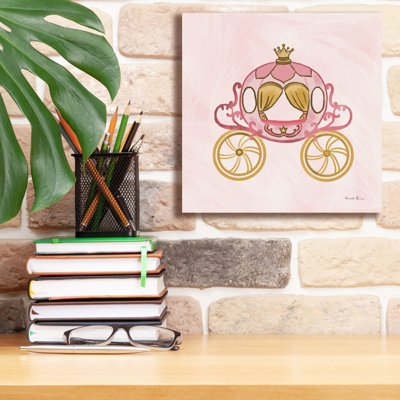  'Pretty Princess Carriage' by Farida Zaman Canvas Wall Art, 12" x 12"
