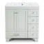 Meuble-lavabo bleu gris 30 po avec lavabo en céramique - Tiroirs à fermeture en douceur, structure en bois massif, rangement multi-organisateur, 76 x 47 x 85 cm-254703247