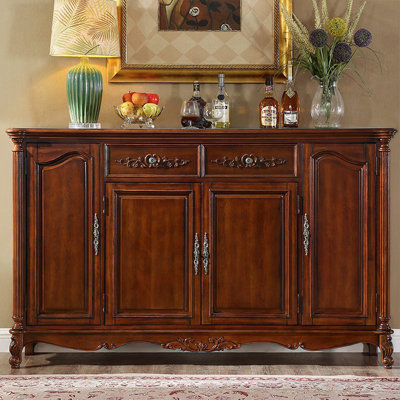 Buffet en noyer massif et bois manufacturé