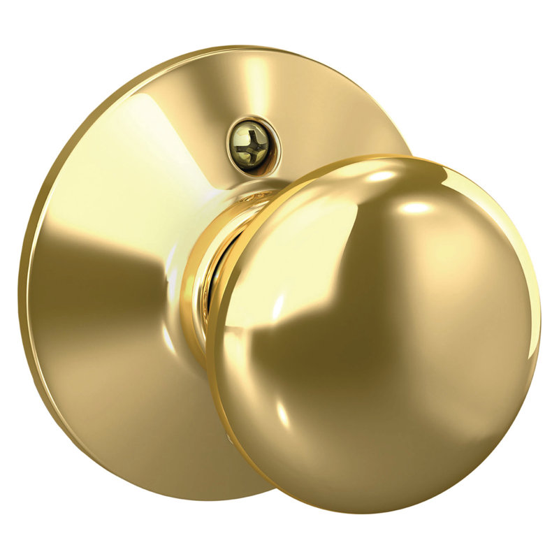 Plymouth Passage (Hall & Closet) Round Knob, Bright Brass