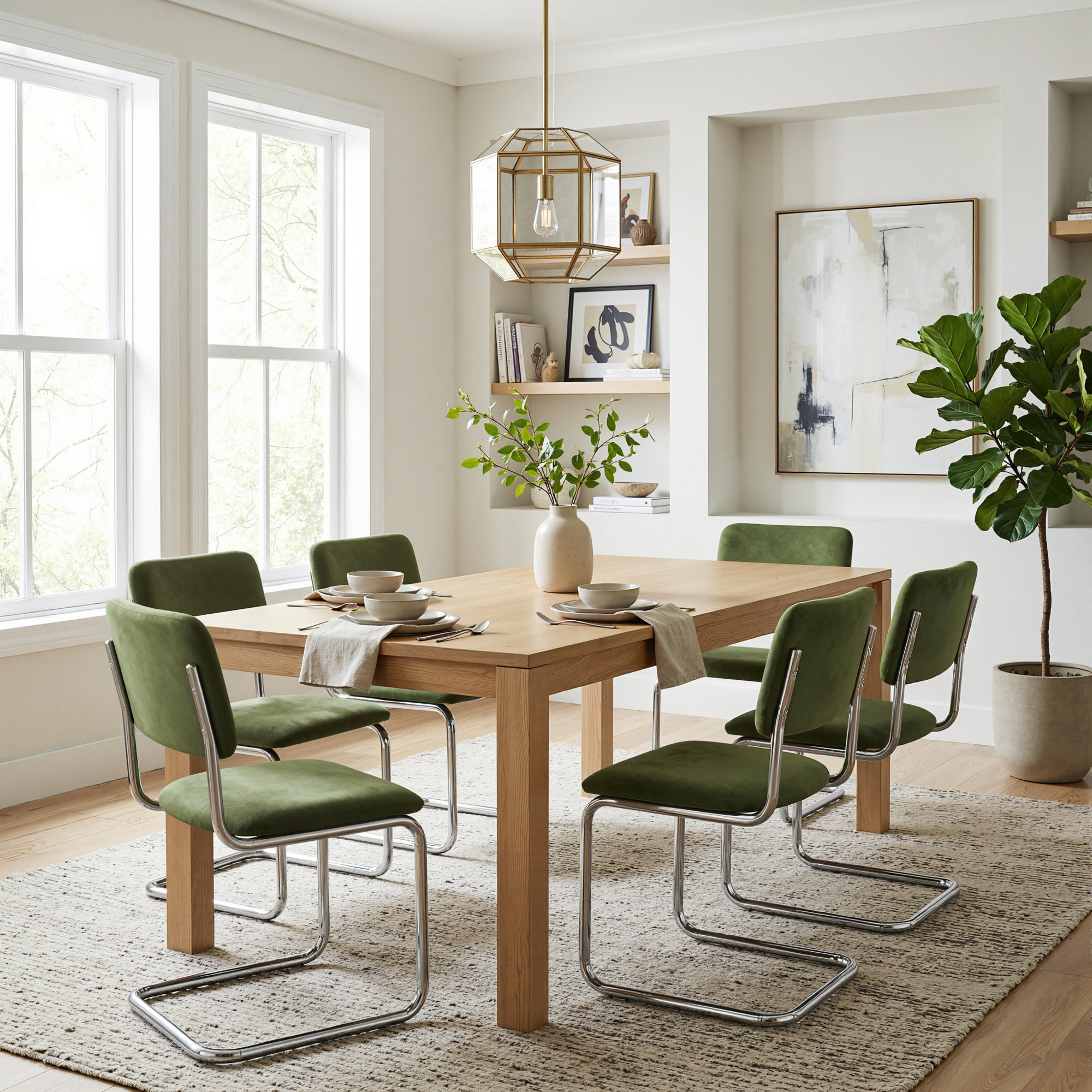 Walsh Velvet Dining Chair, Forest Green