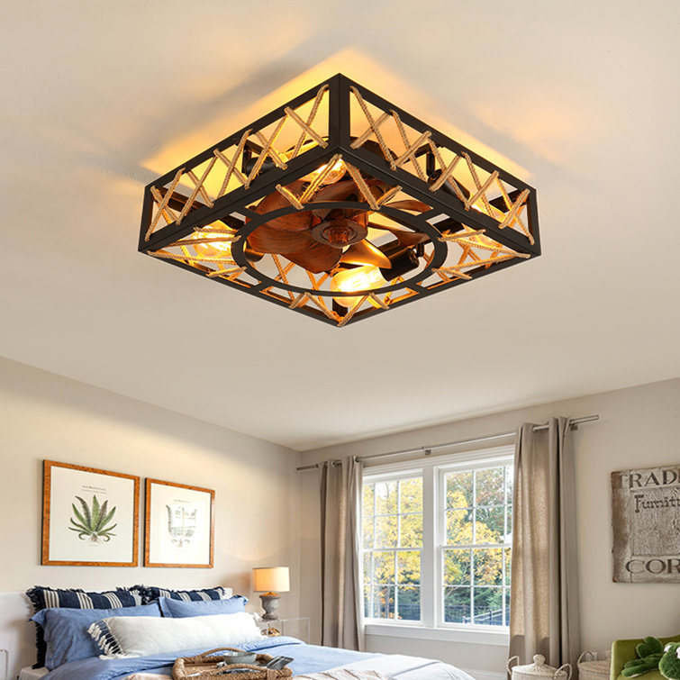 Ceiling Fan With LED Lights And Remote-Square