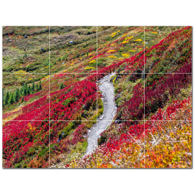 Autumn Photo 6'' x 6'' Satin Ceramic Decorative Mural