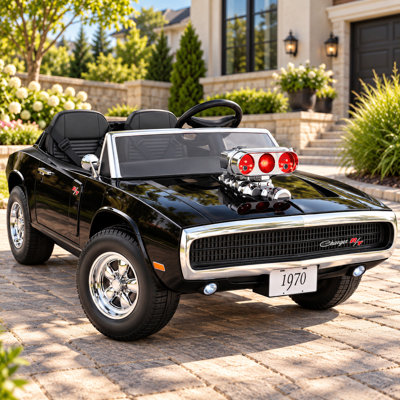 24V 2-Seater Licensed 1970 Dodge Charger R/T Electric Ride On Car for Kids, Battery Powered Toy Car with Remote Control & 4 Wheels Spring Suspension