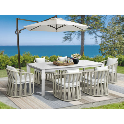 Vitalino Dining Set, White, 7-PC