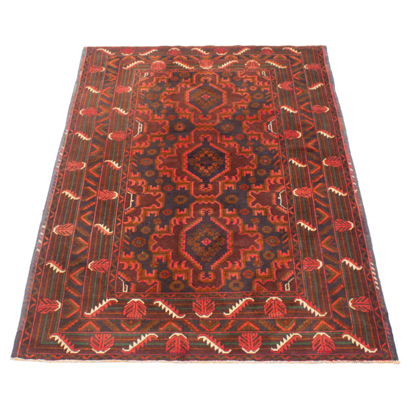 Tapis bourgogne foncé Teimani 4 pi 3 po x 6 pi 8 po