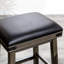 Élégant tabouret de comptoir de 24 po avec cuir blanc et noir antique - Créez un siège chic et confortable pour ajouter une touche à votre cuisine ou à votre bar-2087690795