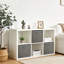 Ensemble de 6 paniers de rangement pliables en tissu avec poignée-129508171