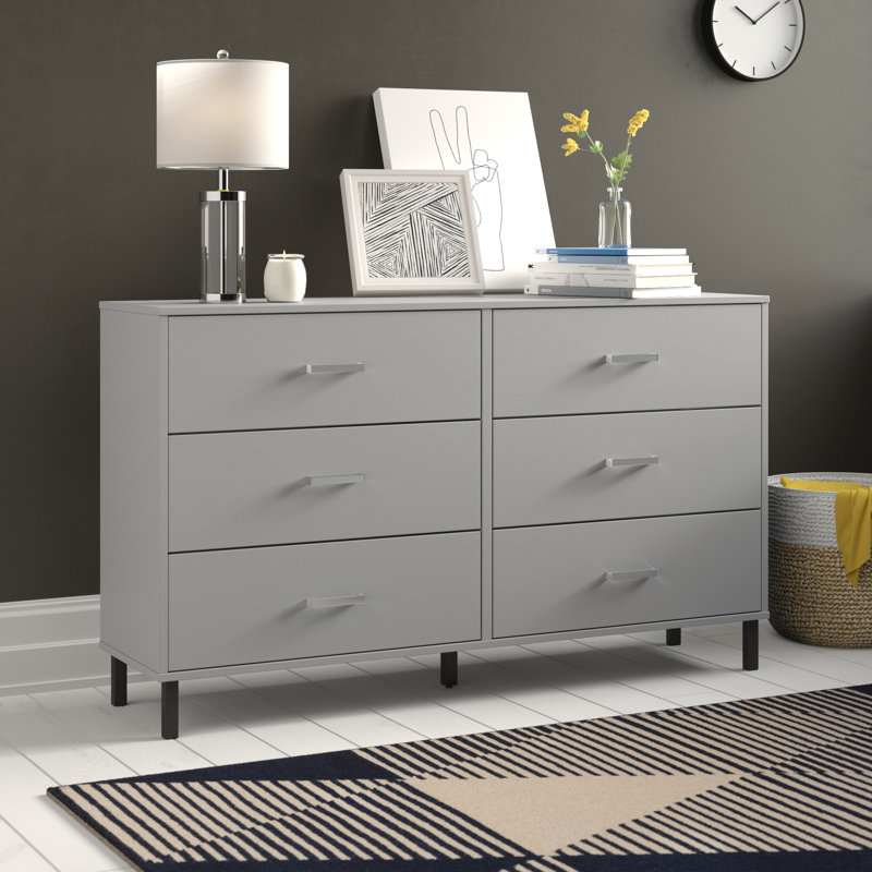 Alexei 58.5'' W 6 - Drawer Dresser, Gray