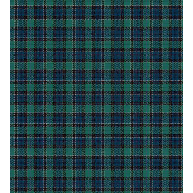 Twin Size Dark Green and Blue Plaid Microfiber Duvet Cover Set