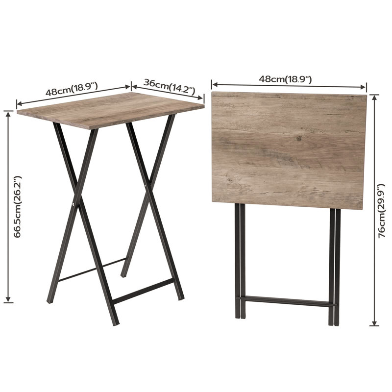 Klose Cross Legs End Table, Grey
