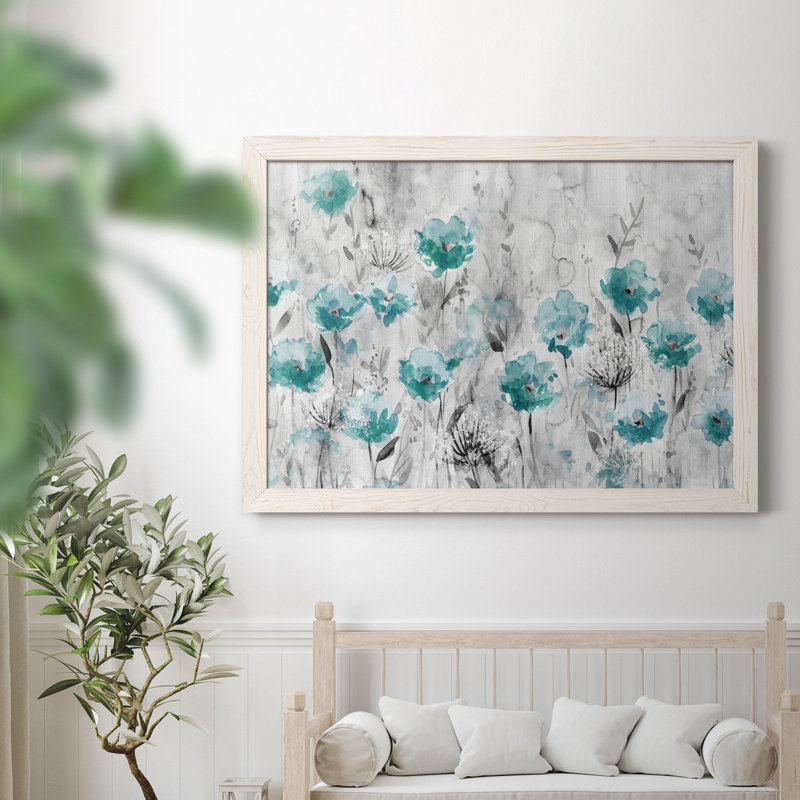 Poppy Garden - Peinture sur toile encadrée, Blanc, H 31,5 po x l 23,5 po x P 1,5 po