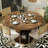 5-piece Round Pedestal Dining Set With Cane Back Cantilever Chairs-1695141944