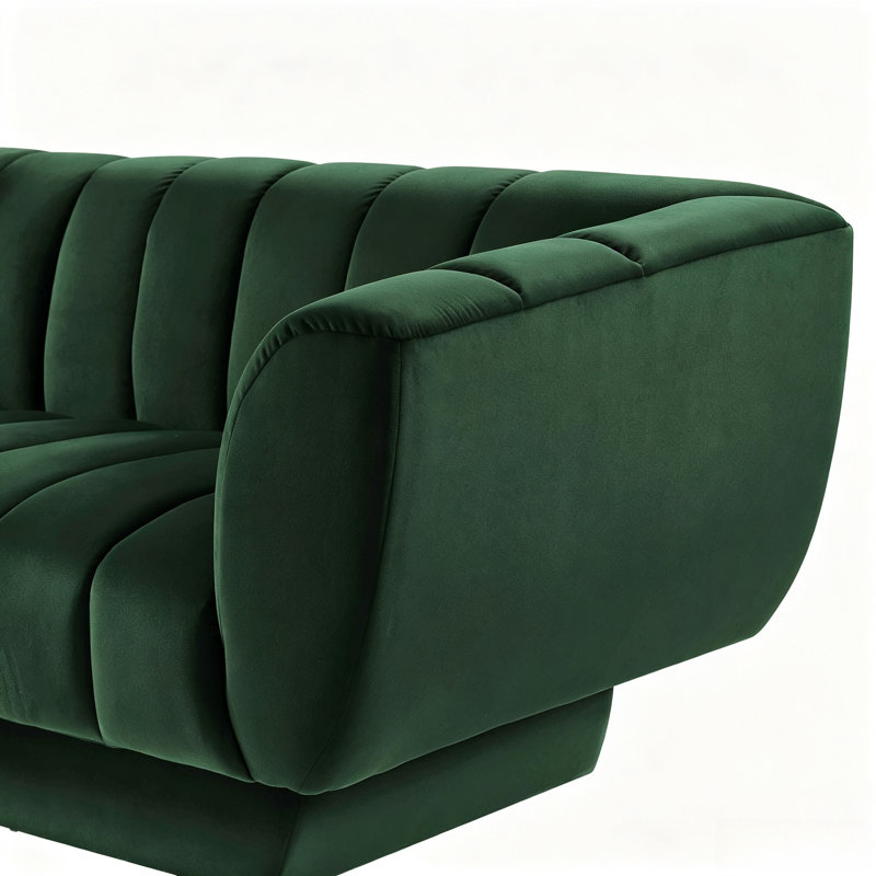 Canapé Chesterfield Siniya, H 30,3 po x l 122,8 po x P 34,2 po, 4, Vert