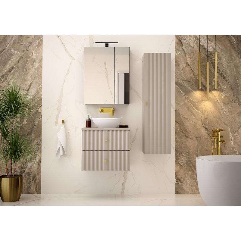 Annalouise Bathroom Storage Furniture Set, Grey