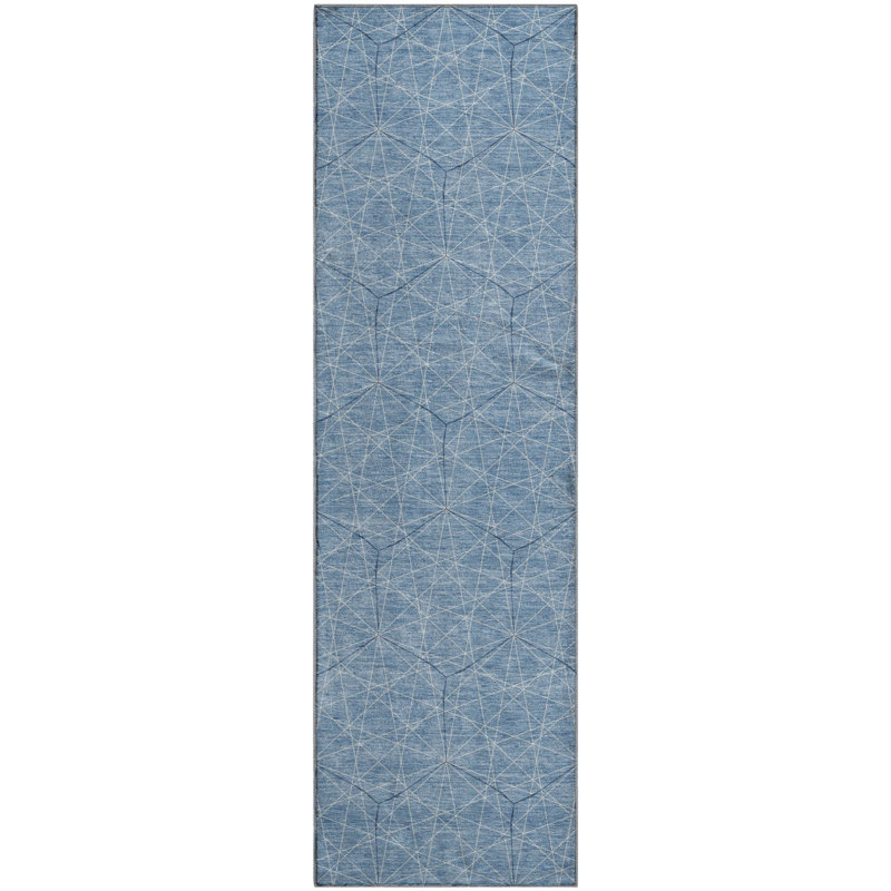Premium Machine Washable Frome AMF987 Geometric Rug, Runner 2'3" x 7'6"