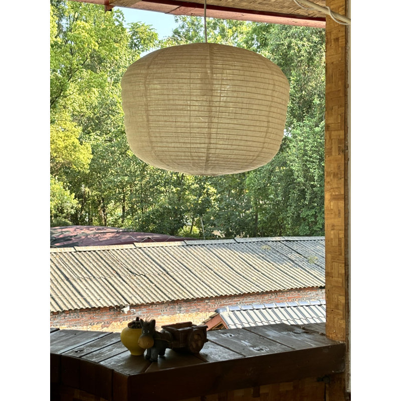 Large Fabric Lampshade Beige Hanging 20INCH Linen Pendant Lamp Shade Can Replace Paper Lanterns,Hanging Cloth Lantern Handmade Minimalist Decorations Suitable For Living Room, Hallway