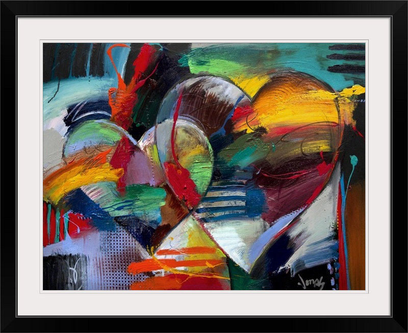 «Love In Love III» par Frioucheburg, impression, H 26 po x l 32 po x P 1 po, Cadre noir