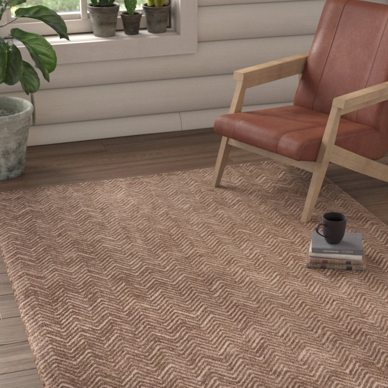 Tapis taupe touffeté à la main Cooke Deco, Rectangle 9 pi 6 po x 13 pi