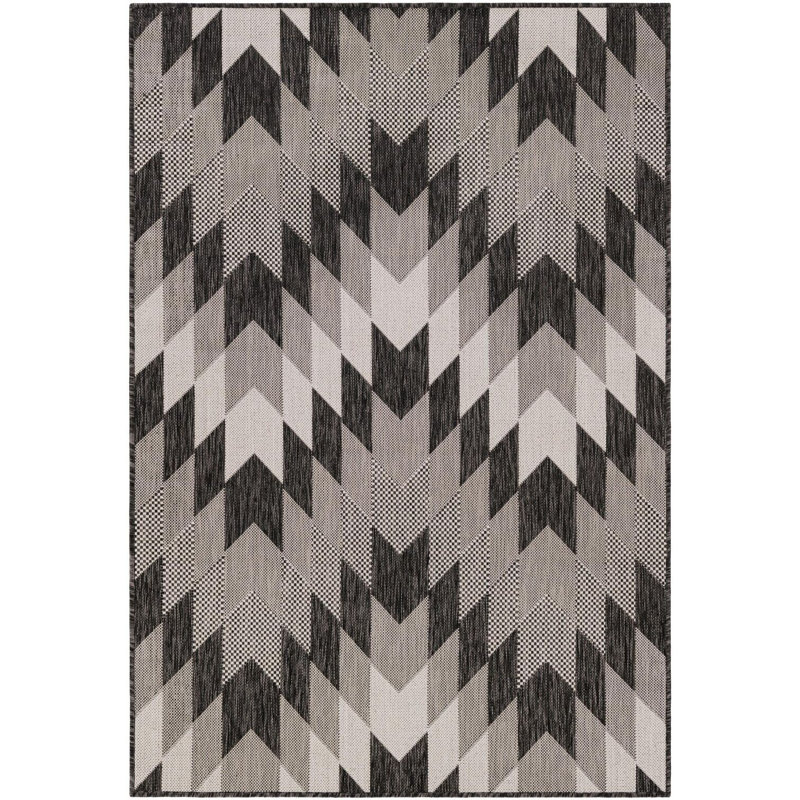 Tapis noir Aucun Nykeia, Rectangle 4 pi 1 po x 6 pi 1 po