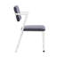 Chaise de bureau avec dossier haut, structure en métal, coussin rembourré gris et blanc, dossier ouvert, motif uni, 24 po de profondeur