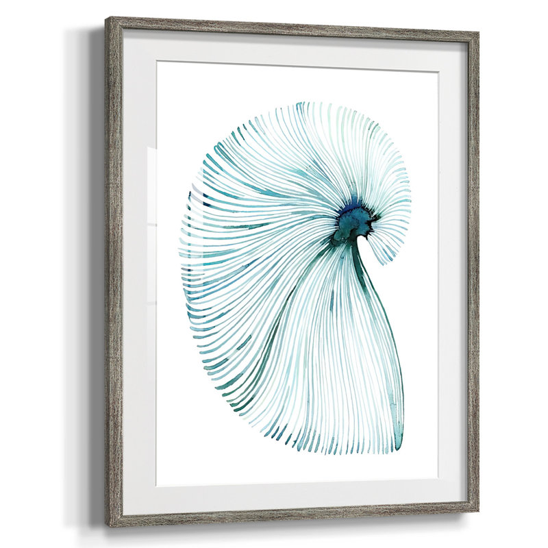 " Iris Garden ", Distressed Silver Framed Paper, White