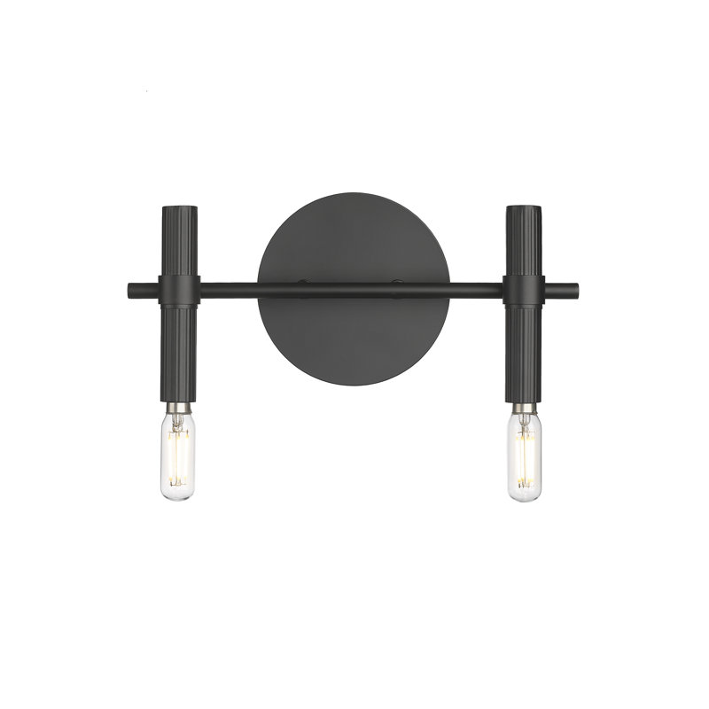 Meuble-lavabo à 2 lumières de 6 po de hauteur Obyrne - noir mat