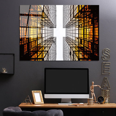 Superbe peinture murale en verre trempé 27,6 po x 39,4 po | 100% verre trempé, épaisseur: 0,16 pouce | Décoration élégante pour le salon ou le bureau, durable et facile à nettoyer, idée de cadeau parfaite