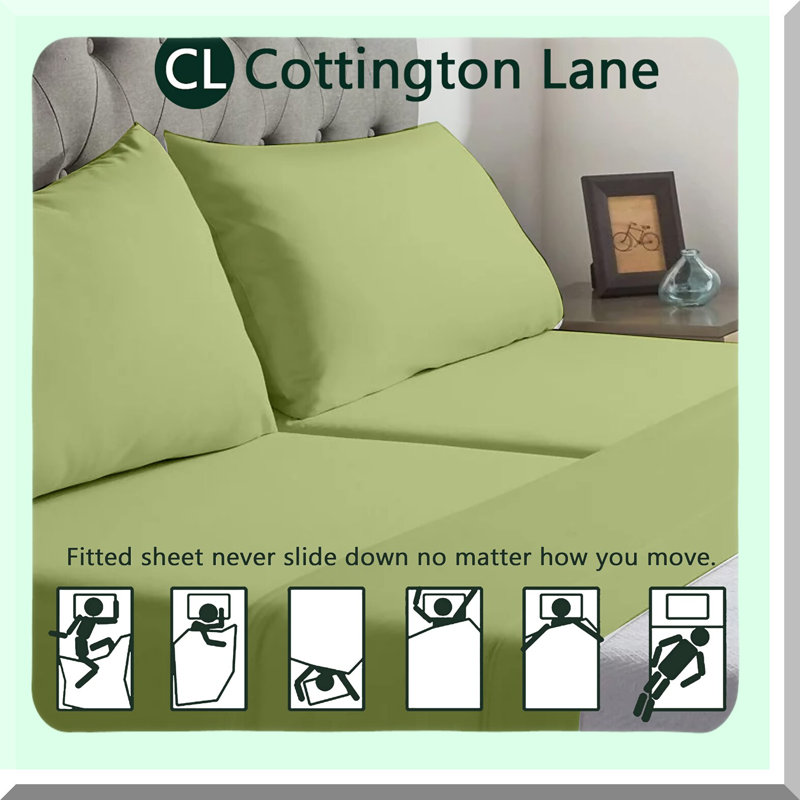 AdjustaCotton Split Sheet Set - 5 Piece 400 TC Solid Sheets for Adjustable Beds with 16 Inch Deep Pocket - Split California Sheets