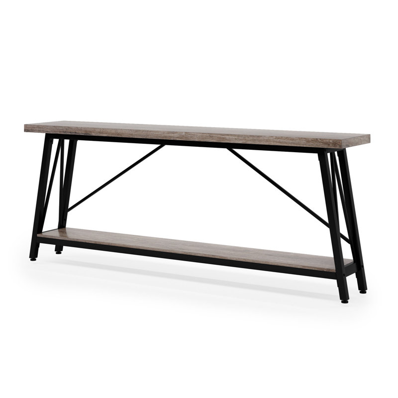 Francessca 70.87'' Console Table, Light Grey, Black