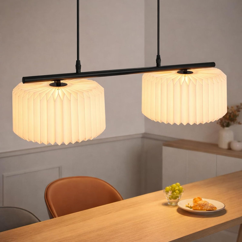 - Light Stainless Steel Pendant, 144cm H x 68cm W x 24cm D, 2 Lights