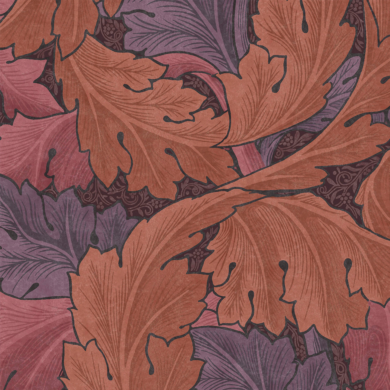 Floral Wallpaper, Plum