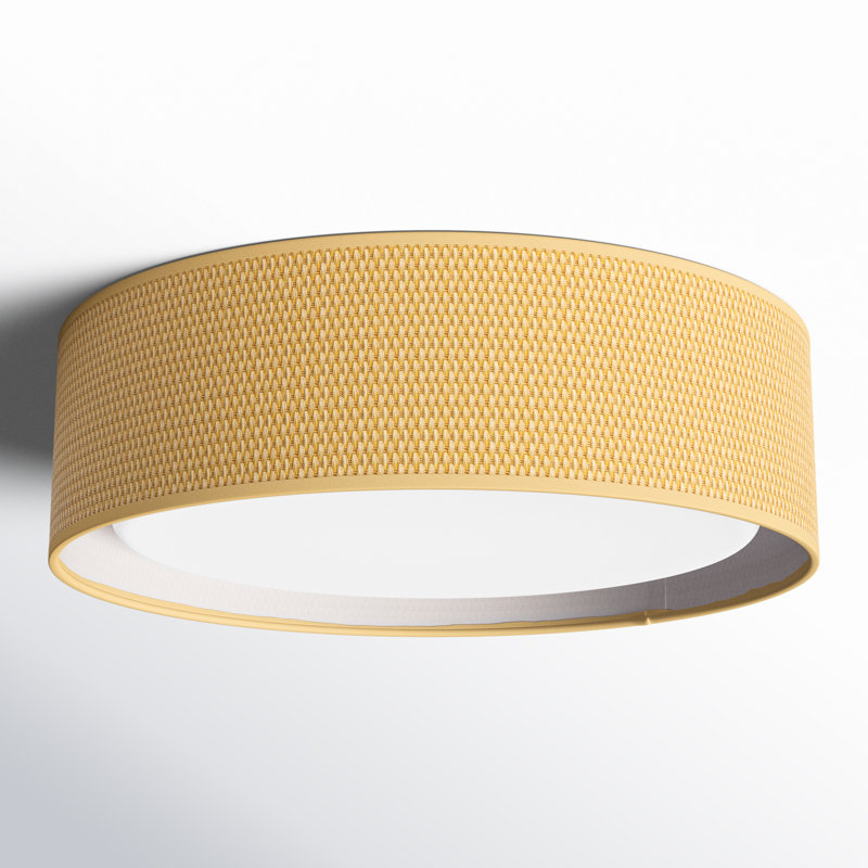 Jessalyn LED Flush Mount, 5.5" H x 16" W x 16" D, Grass Cloth