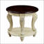 Table d'appoint ronde en bois massif de 22 po avec tablette, beige et espresso bicolore, table d'appoint facile à assembler pour le salon | Idée de cadeau
