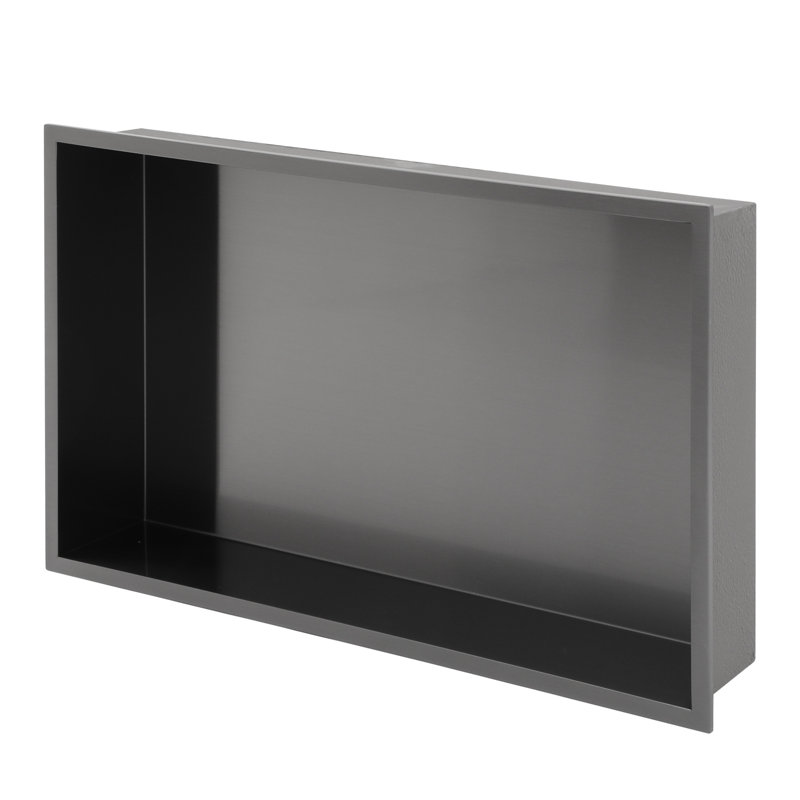 Niche de salle de bain en acier inoxydable, Bronze industriel-noir, H 12 po x l 20 po