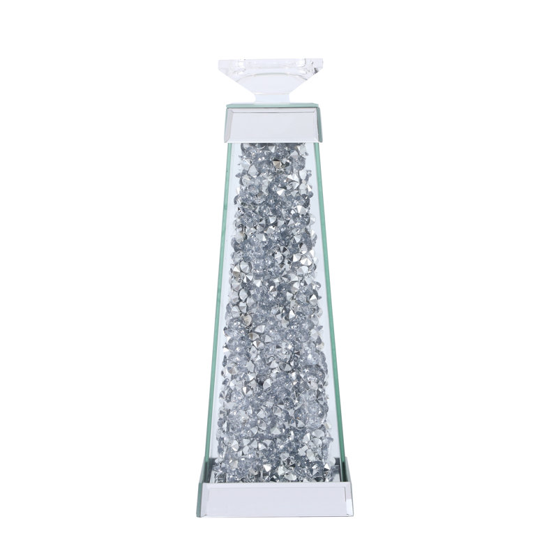 Chandelle en verre, H 14 po x l 4,7 po x P 4,7 po