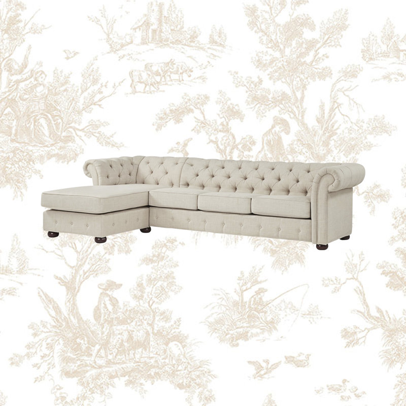 Huskins Upholstered Sectional Left Hand Facing, Beige