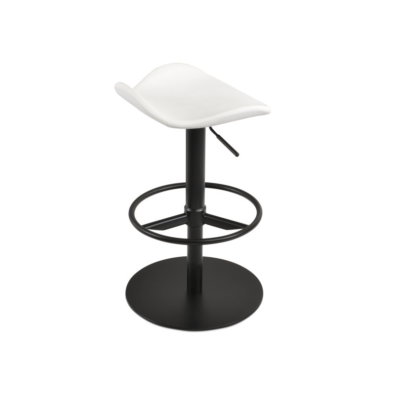 Falcon Black Piston Full Footrest, White Faux Leather