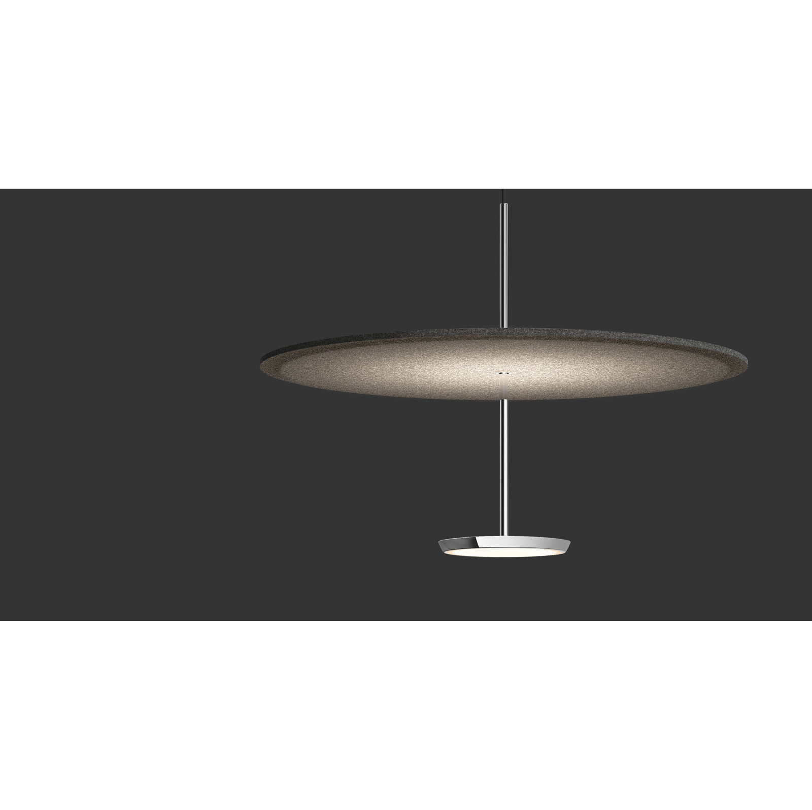 Pablo Designs Sky Sound Single Light Pendant, Anthracite, 17.5" H x 24" W x 24" D, Silver