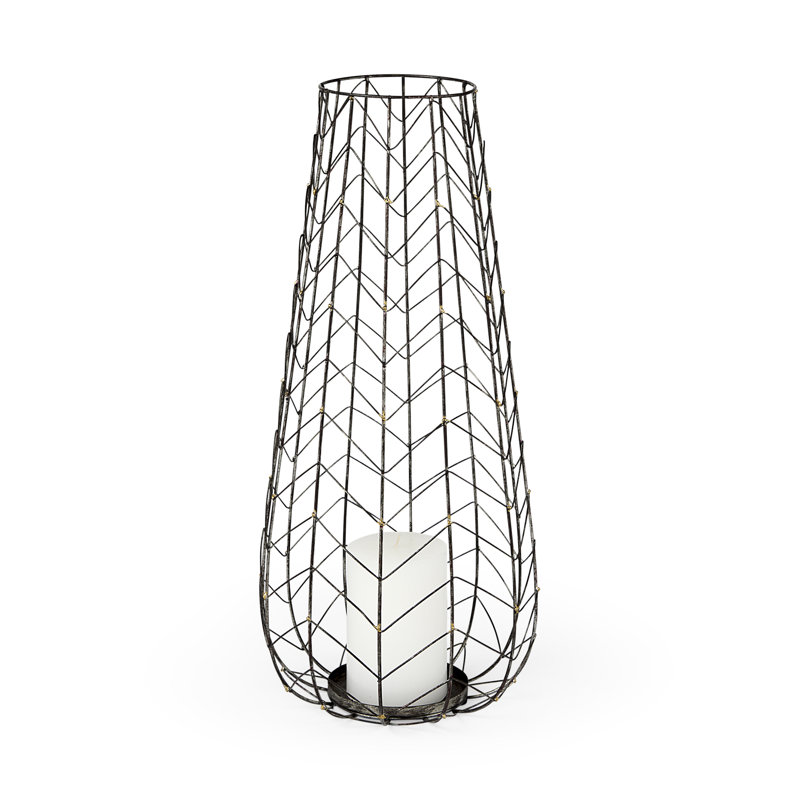 Metal Tabletop Votive Holder, Dark Gray, Large