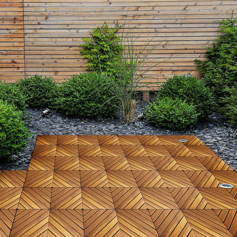 Carreau de terrasse en bois massif 12 po x 12 po (ensemble de 10)