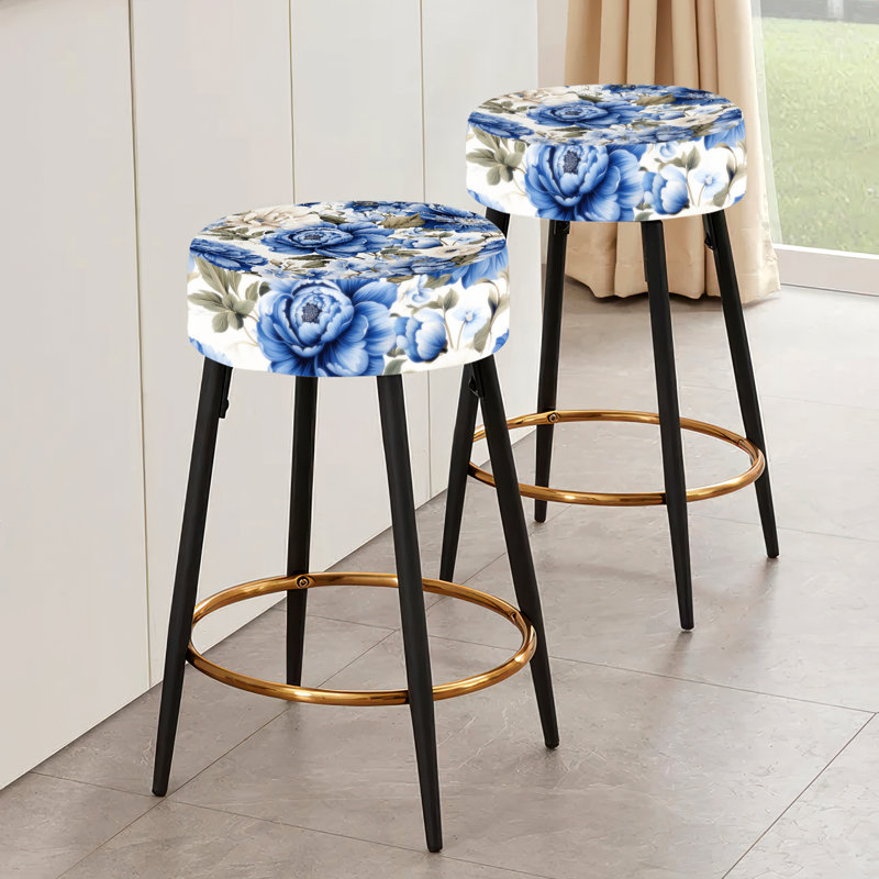 Ensemble de 2 tabourets de bar Blue Renaissance Florals